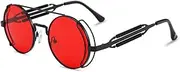 [Karsaer] Steampunk Sunglasses John Lennon Hippie Glasses Retro Round Metal Frame Women Men