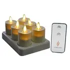 Luminara Flickering Rechargeable Tea Lights, Flameless Led Candles for Wedding