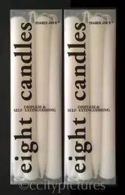 (2) Packages of Trader Joe's EIGHT CANDLES Dripless & Self-Extinguishing, Ivory