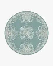 245' Round | Machine Washable Runner Rug | Kid & Pet Friendly | Indoor Rug | Jonathan Adler Santorini Blue Rug | Ruggable