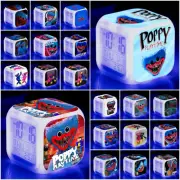 Poppy Playtime Alarm Clock LED Digital Color Changing Night Light Cube Clock