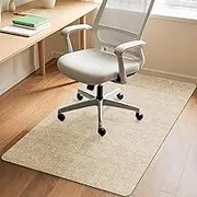 Office Chair Mat for Hardwood Floors 48"x36", Durable Non-Slip Large Tile Floor Protector, Anti-Scratch Thick Heavy-Duty Recyclable Gliding Desk Mats for Computer Rolling Chairs, Beige