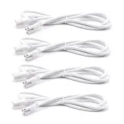 4FT 1.2 Meter T5 T8 Tube Light Fixture LED Linkable Cords, Double 4FT 4 Pack