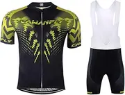 [GOODLUKE] Men's Bicycle Suit, Summer Quick Drying Cycling Clothing Riding Short-Sleeved Top + Bib Shorts Roller Skating Suit