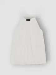 $295 Theory Women's White Pleated Lace Camisole Top Petite Size P