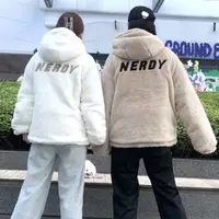 在飛比找蝦皮購物優惠-《MR.JK》韓國代購NERDY  雙面穿 絨毛 羽絨外套 