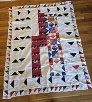 Quilt Top Patriotic Could Be Wall Hanging 46" X 59" Handmade