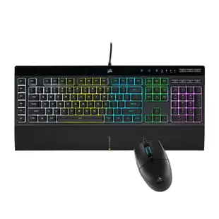 【CORSAIR 海盜船】 K55 RGB PRO 電競鍵盤+ KATAR PRO 有線滑鼠 鍵鼠組