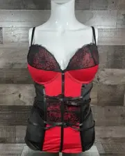 Spirit Halloween Corset Top Women's XL Red & Black Shapewear