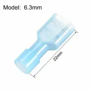 A● Insulated Fork Spade Wire Connector Electrical Crimp 6.3mm Terminal 10Pairs