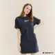 【Hang Ten】女裝-毛巾布刺繡洋裝(深藍)