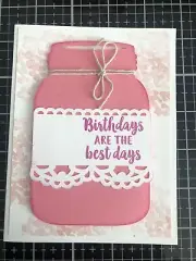 Card Set Of 4 Stampin Up Beautiful Friendship Blushing Bride Mason Jar
