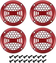 uxcell 4 Pcs 2inch Red Speaker Grill Mesh Plastic Woofer Guard Protector Dust Cover Red Decorative Circle Plastic Frame with Screws for Home Audio Car Speaker Replacement