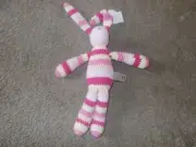 Best Years LTd stripey pink rabbit new stuffed plush toy new