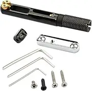 Vaguelly 1 Set Bass Round Rod Bridge Electric Kit Headless Guitar Bridge Guitars Pin Guitar Hard Tail Bridge Cable Acoustic Tuners Guitar Stand Bar Block Tweezers Instrument Alloy Black