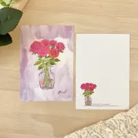 在飛比找蝦皮購物優惠-YWC 浪漫紫天王玫瑰花 手繪明信片裝飾卡