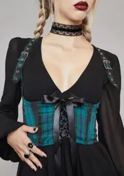 [Widow] Deathly Bored Plaid Underbust Corset
