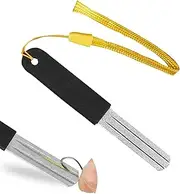 Dart Sharpener, Precision V-Groove Hook Sharpener Diamond Grinding File, Double Sided Fine and Medium Grit Fish Hook Sharpener With Handle Compact Slim Design Rapid Sharpening Tool for Fish Hook Darts