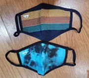 NWT QUIKSILVER Reversible Face Mask Two 2 Pack (4 Masks) MSRP $36