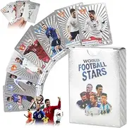 Mineup Football Star Cards, 55Pcs Gold Foil 2025 Champions Premier League Collectible Football cards, Champions Premier League Collectible Football cards, Euro Football Cards (Silver)