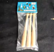 Miniature Baseball Bats NOS All-Star Line-Up 4.5" Wood Craft Doll Bears Pkg of 3