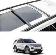 1 Set Roof Bars Compatible for Ford Explorer 2016-2019 SUV Aluminum Alloy Side Bars Cross Rails Roof Rack Luggage Carrier with Side Rails