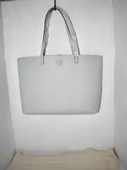 Tory Burch McGraw Tote in Feather Grey #1522221 021 NWT Details: Leather Lined