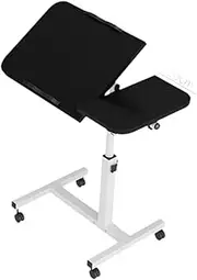 Laptop Bedside Table Overbed Table Height Adjustable Table for Bed Breakfast Tray Multipurpose Stable Rolling Computer Table