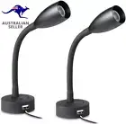 Camper Van 12V LED Dimmable Reading Light, Bedside Reading Lamp with USB Charger