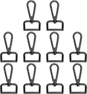 uxcell 10pcs Metal D Ring Lobster Claw Clasps 1.02" (26mm) Zinc Alloy 360 Degree Swivel Trigger Push Gate Snap Hooks for Keychains Jewelry Strap DIY Crafts, Black