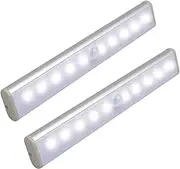 LED Motion Sensor Light Bar for Closets and Cabinets, Battery Operated,White Light,2-Pack