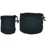 Black Nylon Mesh Bag Travel Stuff Sacks Drawstring Bag Outdoor Pots Storage Bag