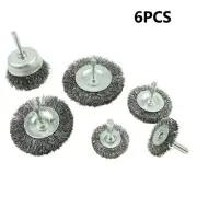 Wire Brush Brush Set Bristle Material Steel For Drill 1/4 Inch Set 6 Piece