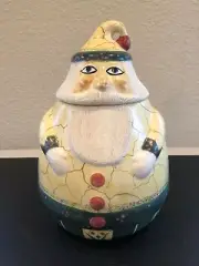 Retired Laurie Gates For Neiman Marcus Hand Painted Santa Claus Cookie Jar 1998