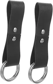 Baluue 2pcs Renaissance Medieval Skirt Hikes Waistband Accessory Elegant PU Hook for Cosplay Costumes Viking Belt Replacement Versatile for Hiking Parties Classic Double Ring Design