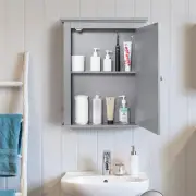 CostwayCabinet with Height-adjustable Shelf for Bathroom/Hallway-Grey