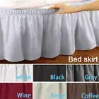Elastic Ruffle Bed Skirt Valance Double Valance Queen Size Easy Fit Wrap Around