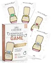 Cotier Who Has The Ring Bridal Shower Game - Funny Scratch Off Lottery Ticket Cards - 2 Winners - Wedding Shower or Engagement Party, Bachelorette Party Favors and Decorations - 30 Pack