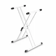 Gravity KSX2W Double Braced 90cm Keyboard Stand X-Frame Storage Holder Rack WHT