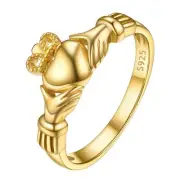PROSILVER 925 Sterling Silver Claddagh Ring/Celtic Knot Ring for Women, Irish...