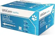 UltiCare VetRx U-40 Pet Insulin Syringes, Comfortable and Accurate Dosing of Insulin for Pets, Compatible with Any U-40 Strength Insulin, Size: 1/2cc, 29G x ½’’, with Half Unit Markings, 100 ct Box
