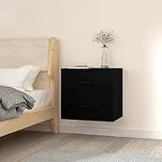 Wall-Mounted Bedside Cabinet Black 50x36x47 cm Office Storage