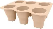 Yajuyi Seedling Growing Tray, Portable Plant Pot with Holes, Beige, as described