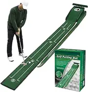 Putting Green - Home Putting Green | Training Velvet Mat with Automatic Ball Return for Improve Accuracy and Challenge