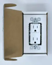 PCS PulseWorx UPB Split Duplex Wall Receptacle, White RM1-15-W