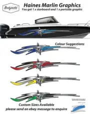 Marlin Boat Graphics 1700mm long Haines Style. 1 pair per order