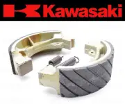 Set of (2) Kawasaki Water Grooved REAR Brake Shoes and Springs #41048-1084