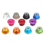 Suleve?&bdquo;? M3AN7 10Pcs M3 Flange Nylon Nut Self-locking Nut Multi-color Aluminum Alloy 27 SILVER
