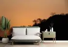 3D Tree Sunset Landscape Self-adhesive Removeable Wallpaper Wall Mural