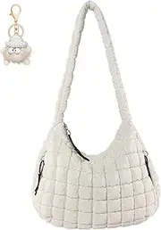 [BAYITIONE] Quilted Puffer Tote Bag for Women Large Quilted Crossbody Bag Lightweight Nylon Puffy Hobo Shoulder Bag Puff Carryall